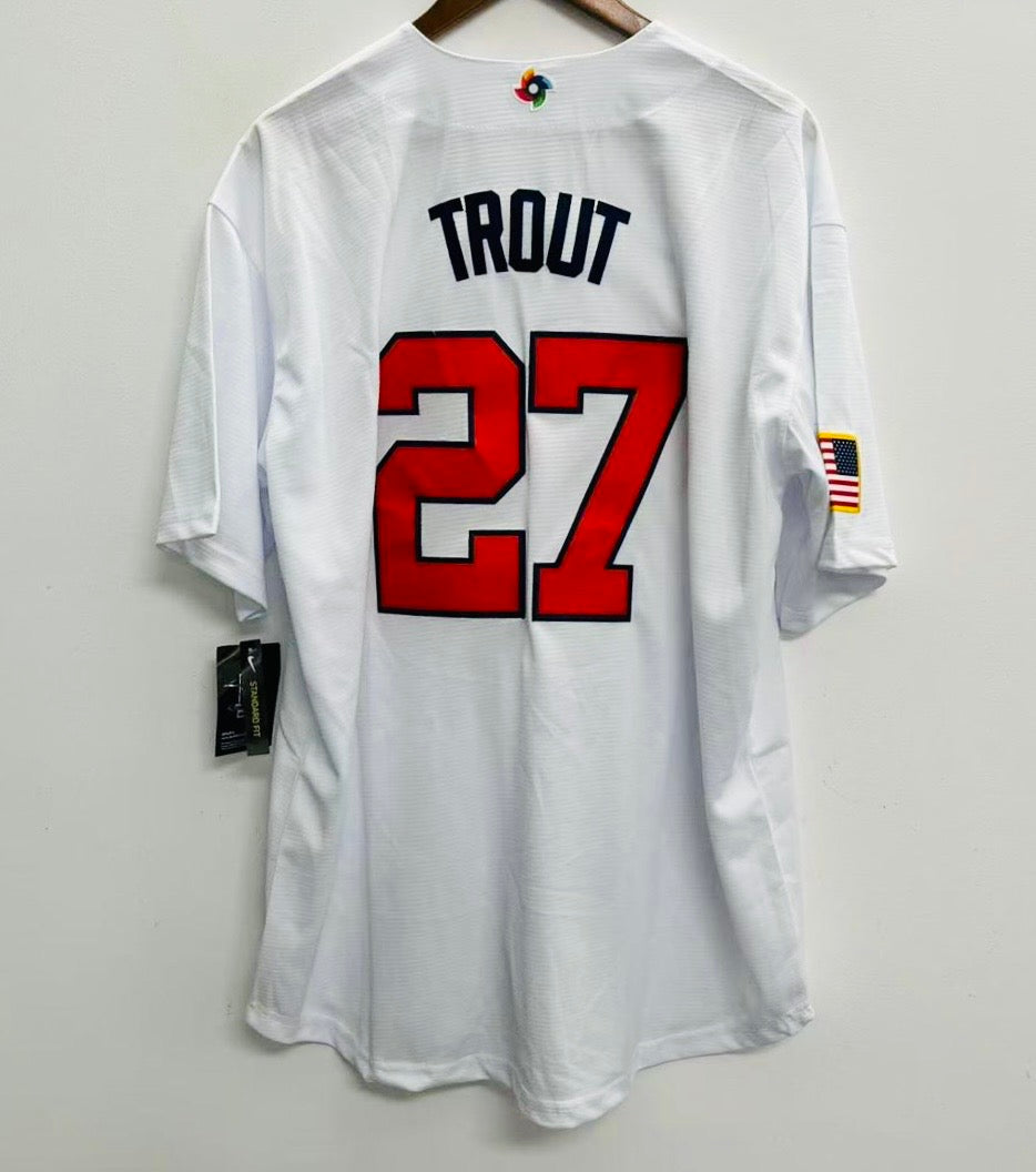 Mike Trout USA baseball YOUTH KIDS Official Nike Jersey product image 1, provided for visual reference and product detail