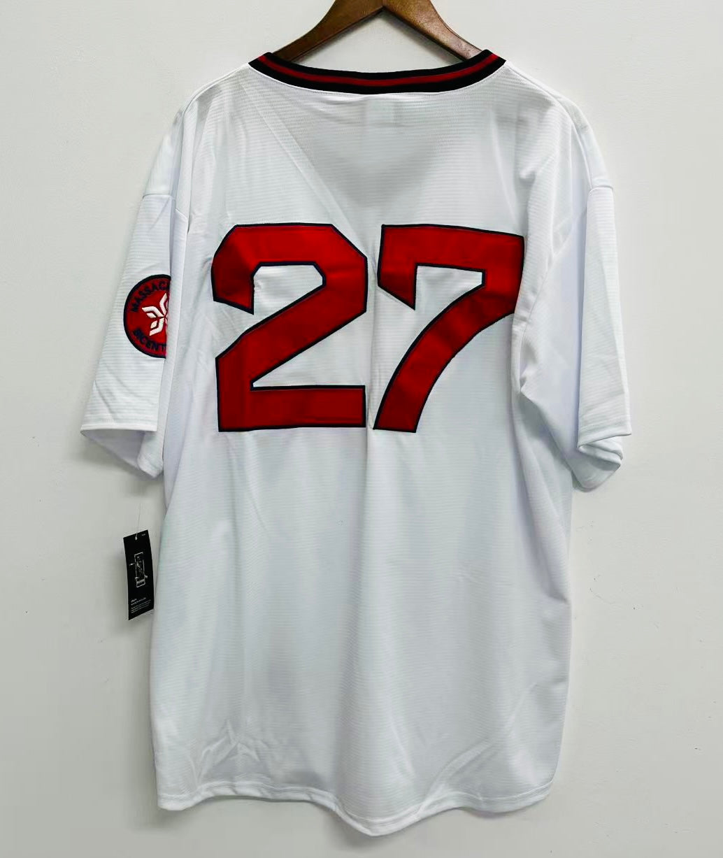 Carlton Fisk YOUTH KIDS Boston Red Sox Official MLB Jersey product image 1, provided for visual reference and product detail