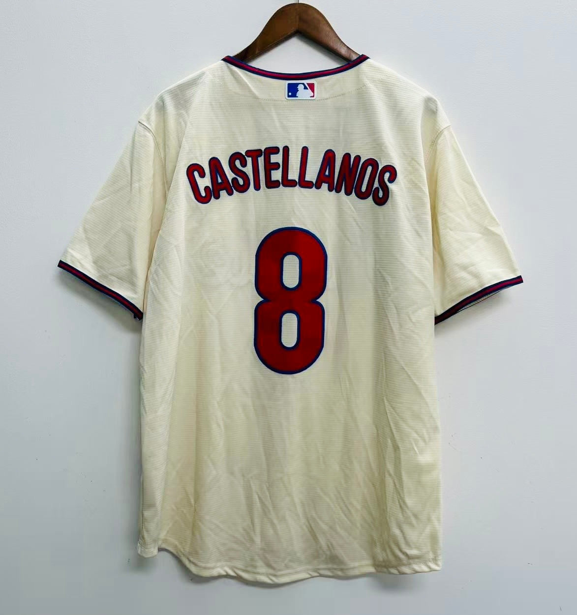 Nick Castellanos YOUTH KIDS Philadelphia Phillies Official MLB cream color Jersey product image 1, provided for visual