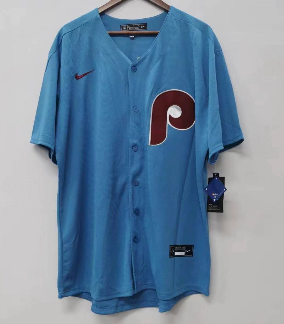 Nick Castellanos YOUTH KIDS Philadelphia Phillies Official MLB retro blue Jersey product image 2, provided for visual