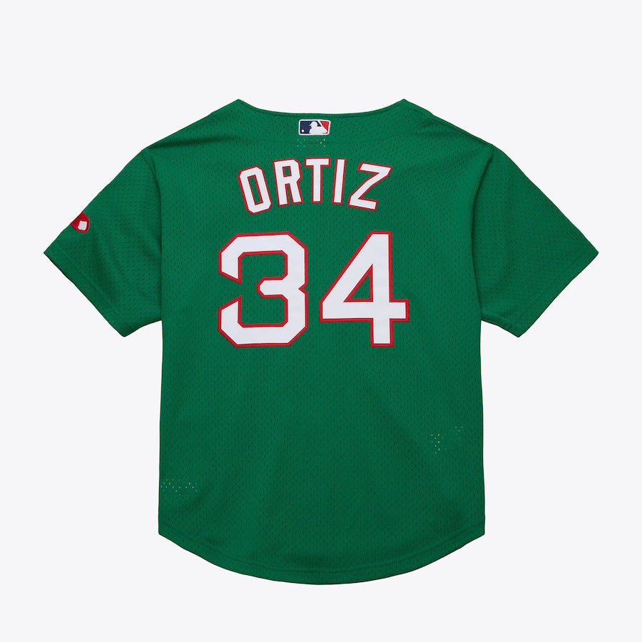 David Ortiz YOUTH KIDS Green St. Patrick’s Day Boston Red Sox Official MLB Jersey product image 1, provided for visual