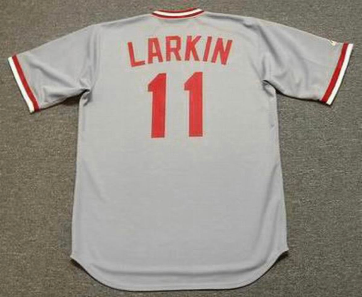 Barry Larkin YOUTH KIDS 1987 Cincinnati Reds Official MLB Majestic Jersey product image 1, provided for visual reference and