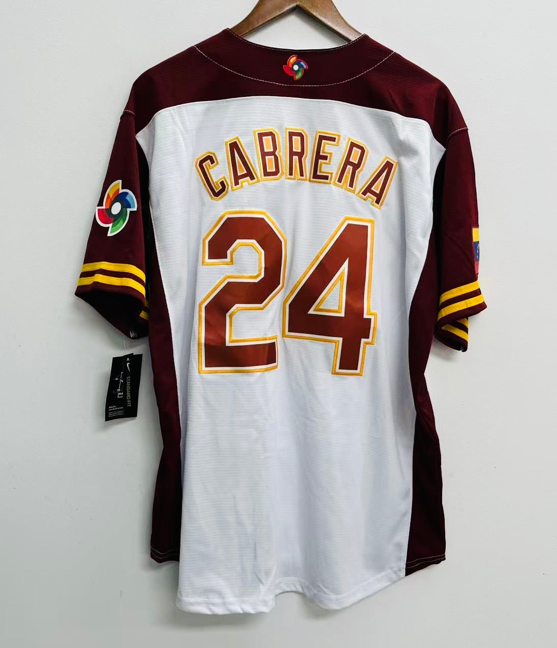 Miguel Cabrera Venezuela YOUTH KIDS Official Nike jersey product image 1, provided for visual reference and product detail