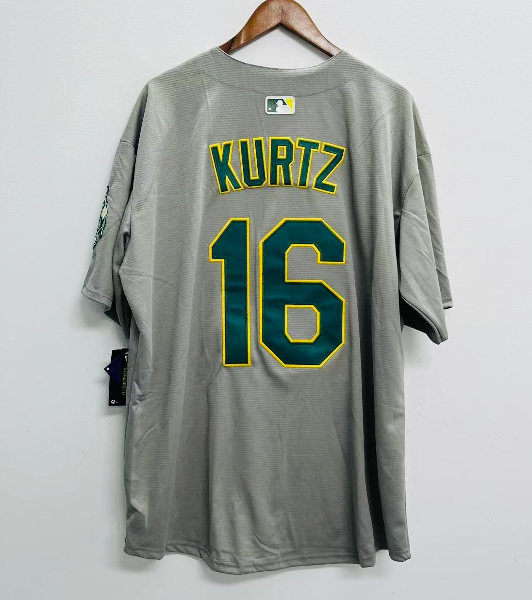 Nick Kurtz YOUTH KIDS Oakland Athletics A’s Official MLB jersey gray product image 1, provided for visual reference and
