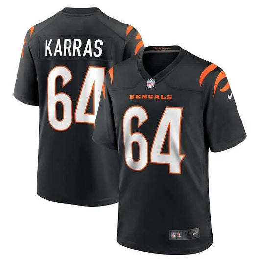Ted Karras Cincinnati Bengals NFL Jersey Black Nike product image 1, provided for visual reference and product detail review