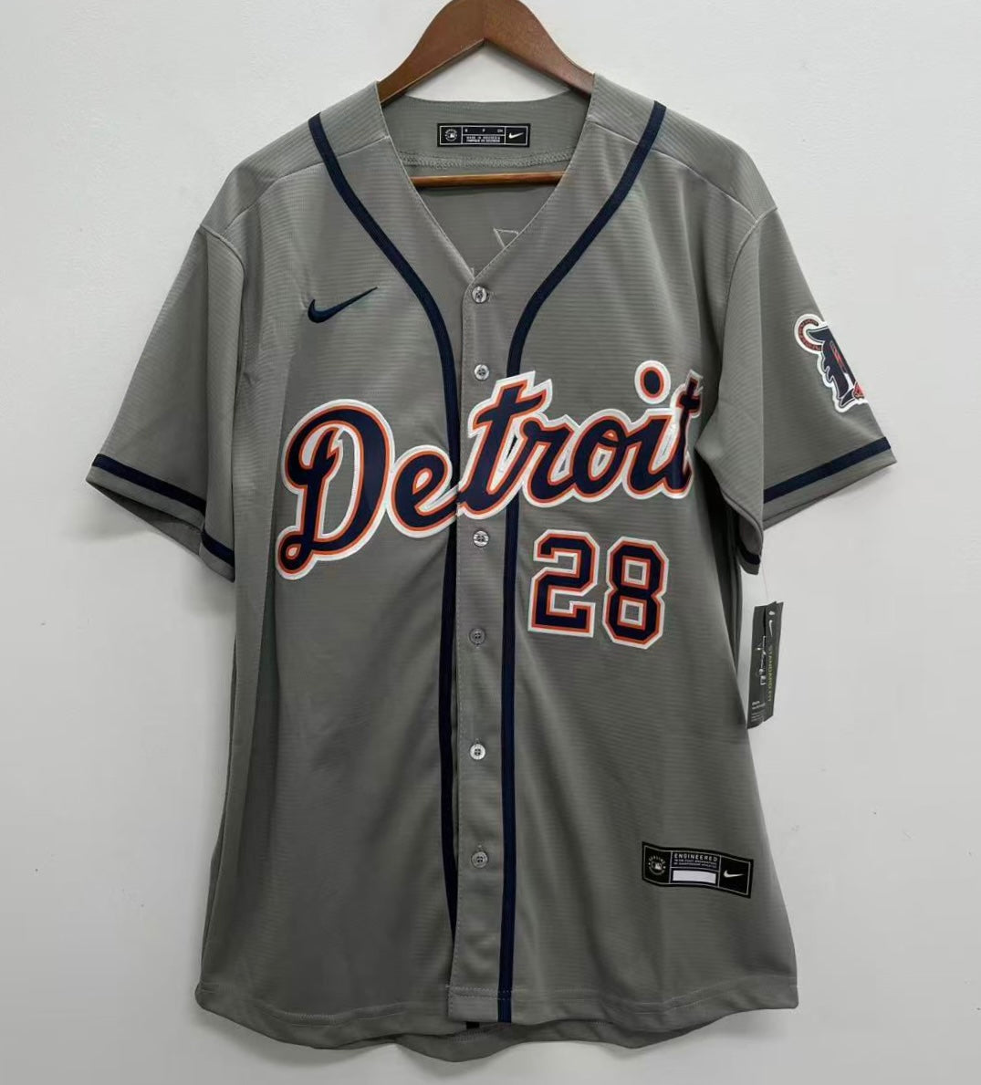 Javier Baez Detroit Tigers Youth Official MLB Nike Jersey gray product image 2, provided for visual reference and product