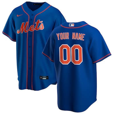 Any Name and Number customized YOUTH New York Mets Official MLB Nike jersey Blue product image 1, provided for visual