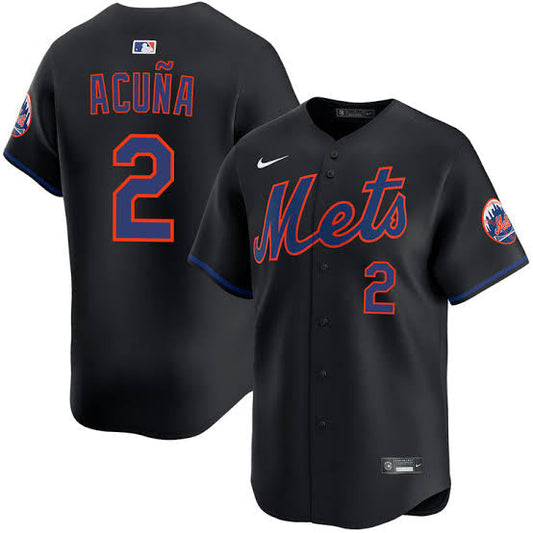 Luisangel Acuna YOUTH New York Mets Official MLB Nike Jersey black product image 1, provided for visual reference and
