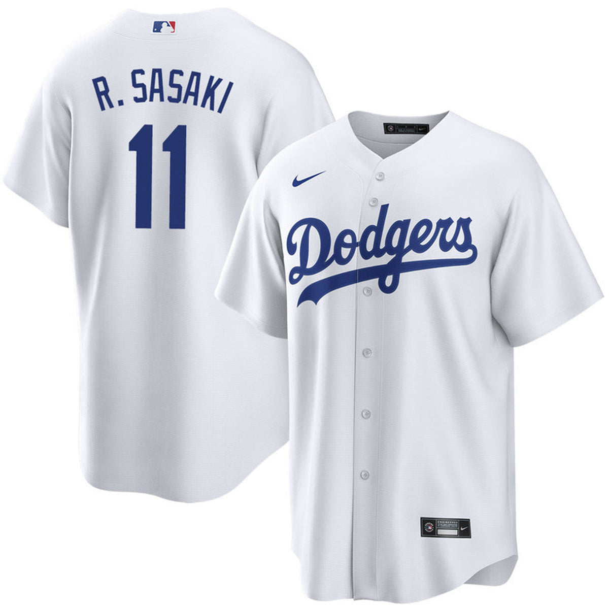 Roki Sasaki YOUTH Los Angeles Dodgers Official MLB Nike Jersey white product image 1, provided for visual reference and