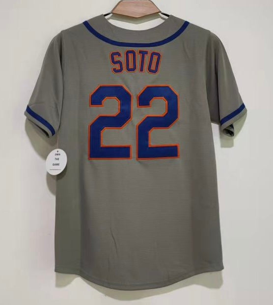 Juan Soto YOUTH New York Mets Jersey Classic Authentics gray product image 1, provided for visual reference and product