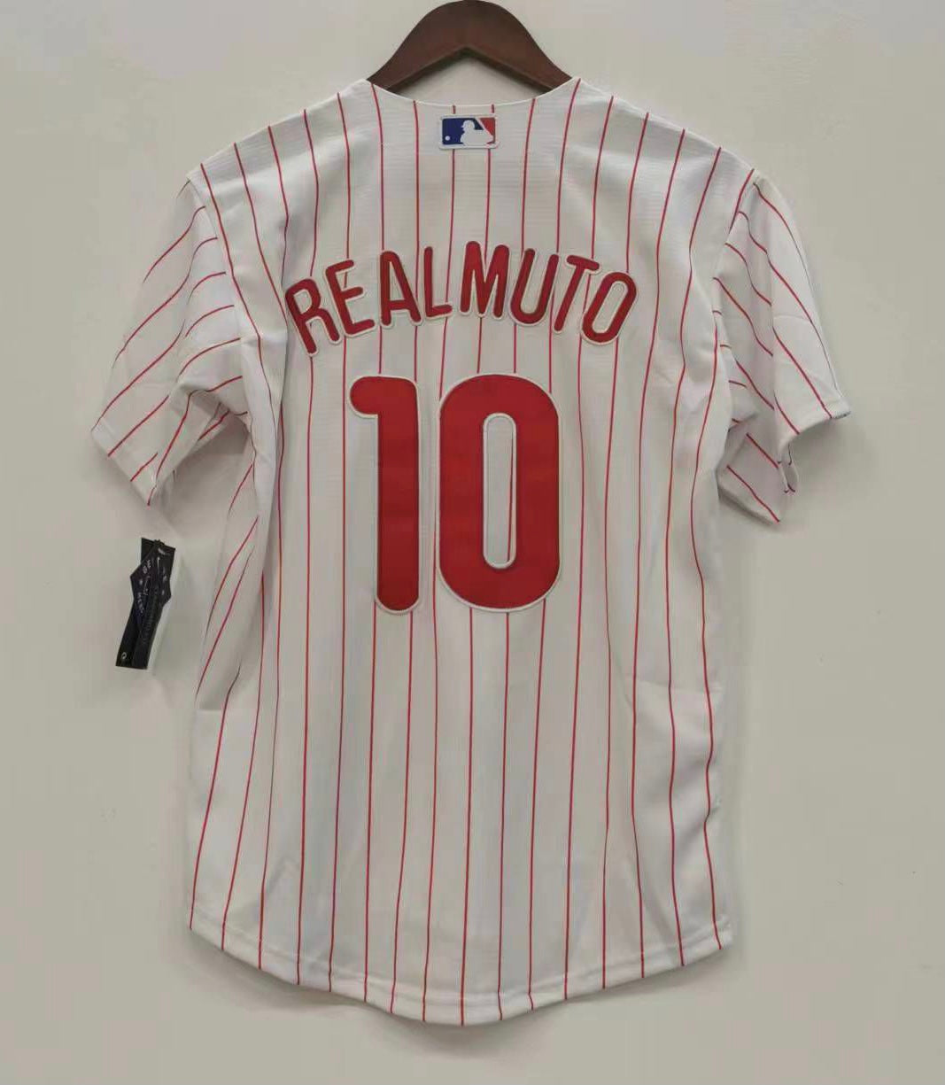 J.T. Realmuto YOUTH Philadelphia Phillies Jersey white product image 1, provided for visual reference and product detail