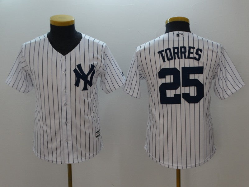 Gleyber Torres YOUTH New York Yankees Jersey white product image 1, provided for visual reference and product detail review
