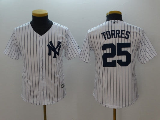 Gleyber Torres YOUTH New York Yankees Jersey white product image 1, provided for visual reference and product detail review