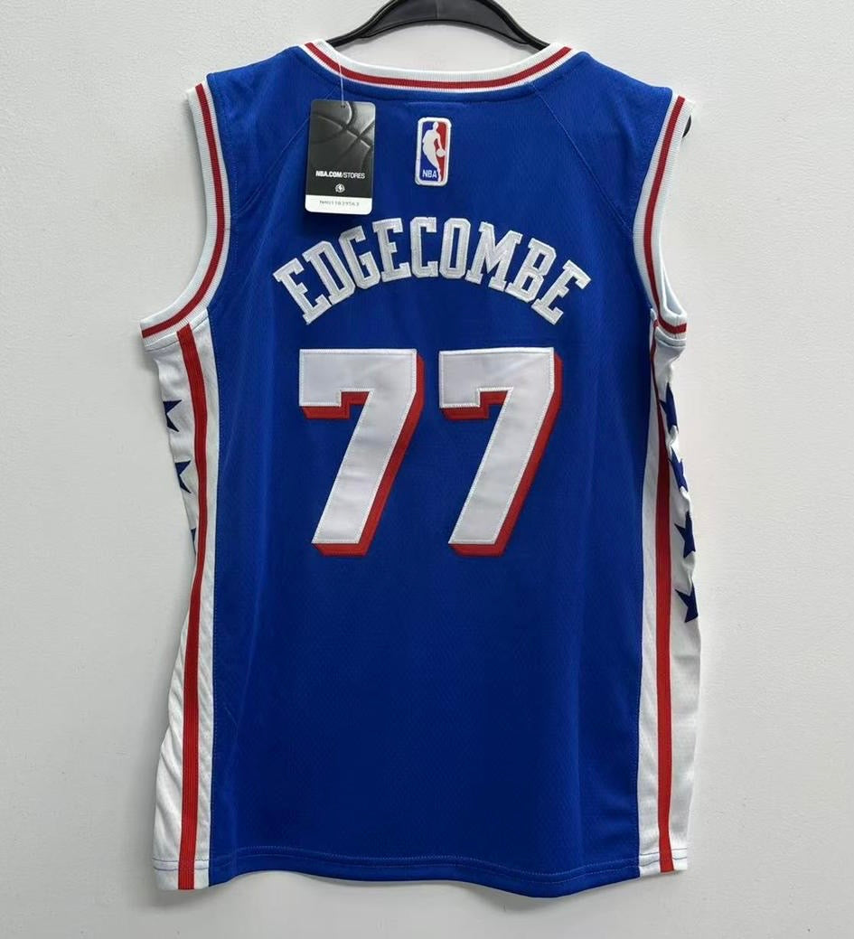 V. J. Edgecombe YOUTH KIDS Philadelphia 76ers Official NBA Jersey blue product image 1, provided for visual reference and