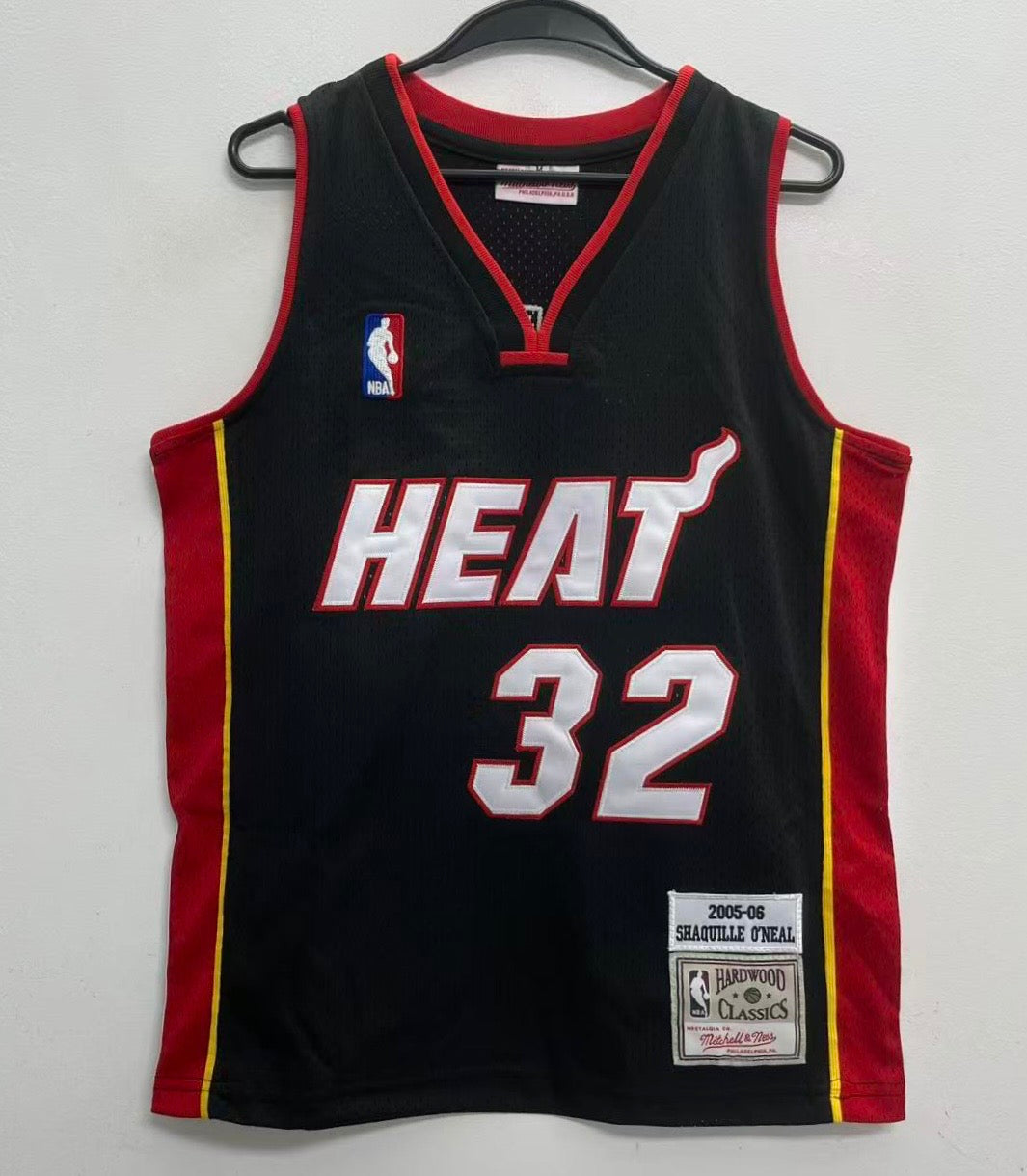 Shaquille O’Neal Miami Heat YOUTH KIDS Official NBA Mitchell & Ness Jersey Black product image 2, provided for visual