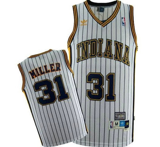 Reggie Miller Indiana Pacers YOUTH KIDS Official NBA Jersey white pinstripes product image 1, provided for visual reference