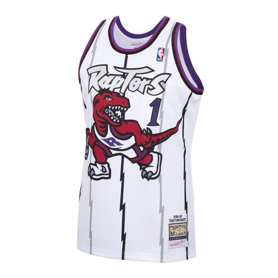 Tracy McGrady YOUTH KIDS Toronto Raptors Jersey Mitchell & Ness white product image 3, provided for visual reference and