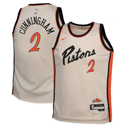 Cade Cunningham Detroit Pistons YOUTH Official NBA Nike Jersey product image 1, provided for visual reference and product