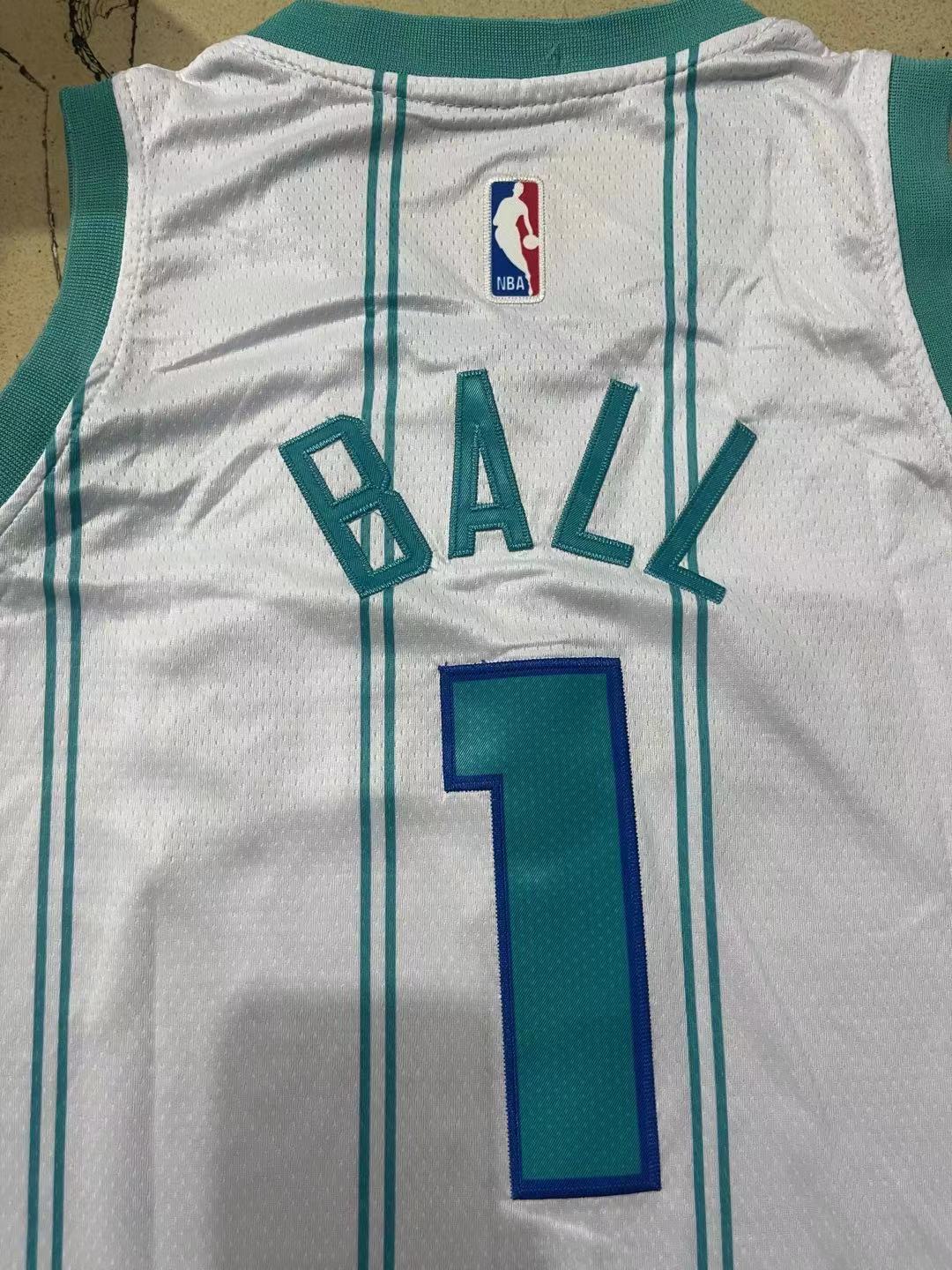 LaMelo Ball YOUTH Charlotte Hornets Jersey White product image 4, provided for visual reference and product detail review