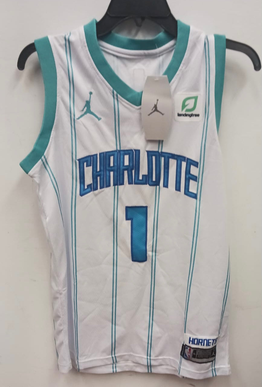 LaMelo Ball YOUTH Charlotte Hornets Jersey White product image 5, provided for visual reference and product detail review