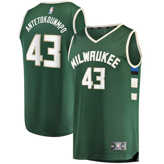 Thanasis Antetokounmpo Milwaukee Bucks YOUTH KIDS Jersey Green product image 1, provided for visual reference and product