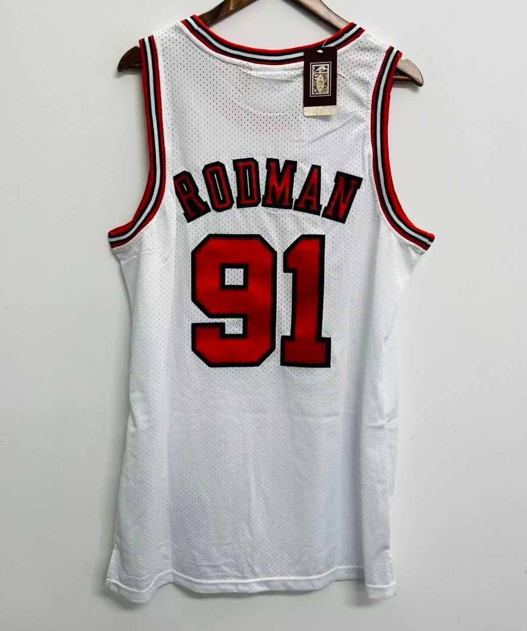 Dennis Rodman YOUTH KIDS Chicago Bulls Mitchell & Ness Jersey white product image 1, provided for visual reference and