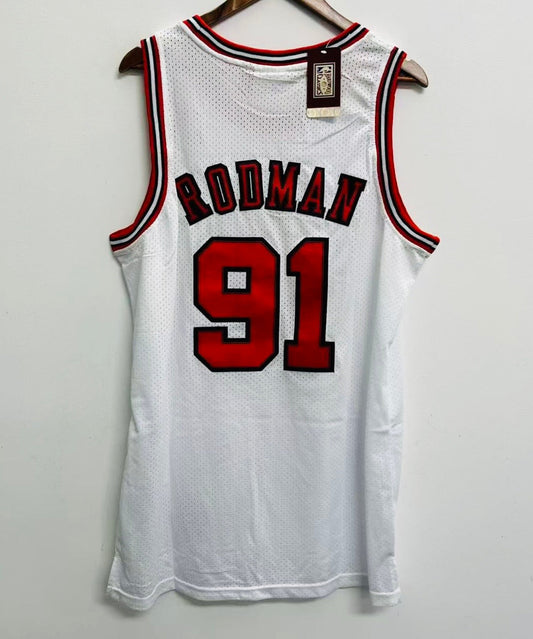 Dennis Rodman YOUTH KIDS Chicago Bulls Mitchell & Ness Jersey white product image 1, provided for visual reference and