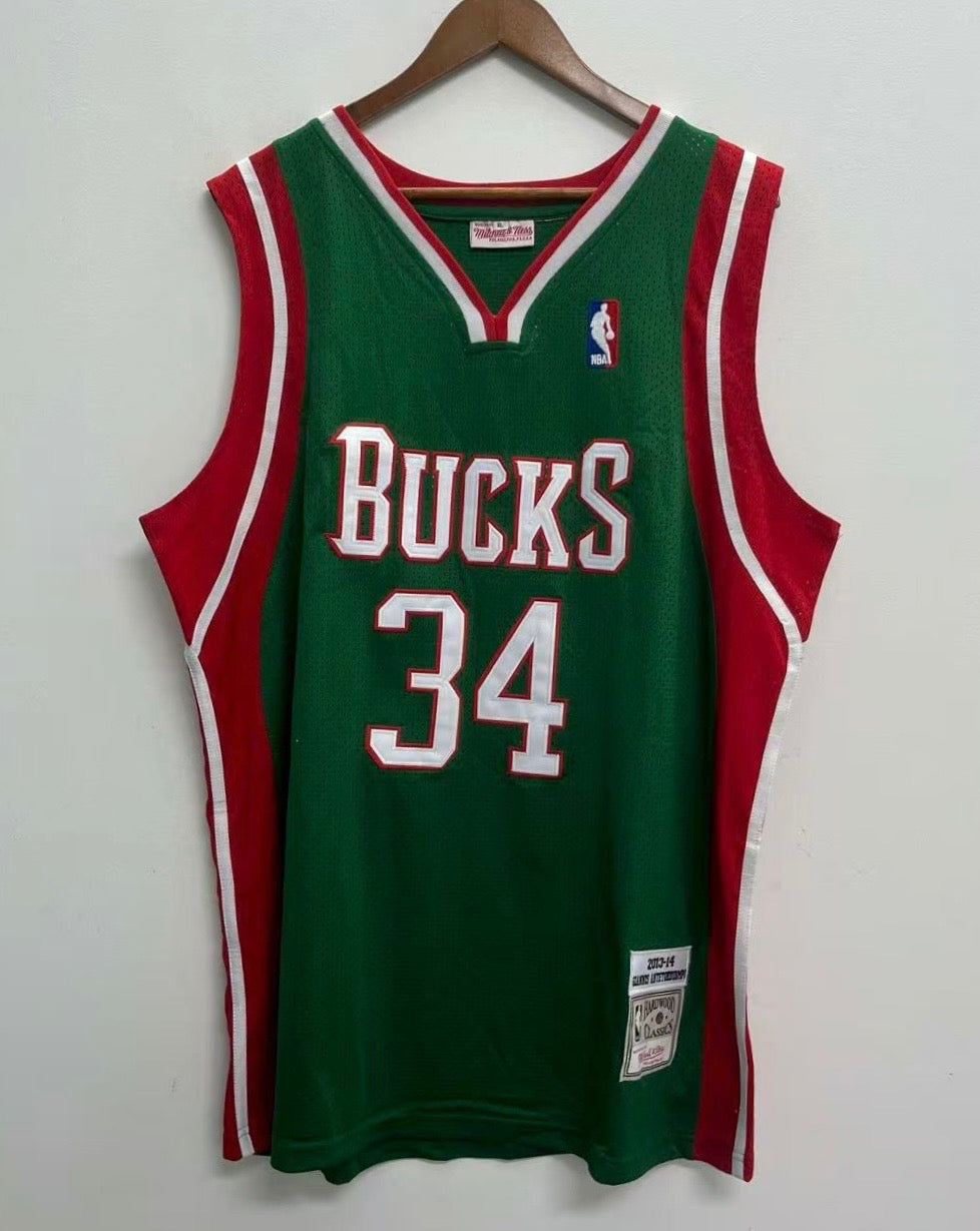Giannis Antetokounmpo 2013-14 Milwaukee Bucks YOUTH KIDS Mitchell & Ness Jersey product image 2, provided for visual