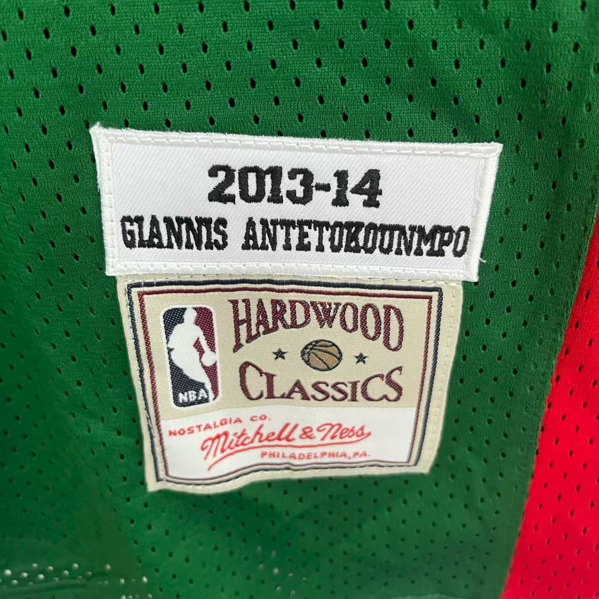 Giannis Antetokounmpo 2013-14 Milwaukee Bucks YOUTH KIDS Mitchell & Ness Jersey product image 3, provided for visual