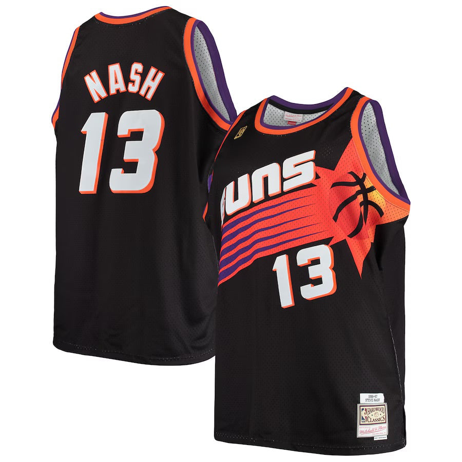 Steve Nash YOUTH KIDS Phoenix Suns Official NBA Mitchell & Ness Jersey black product image 1, provided for visual reference