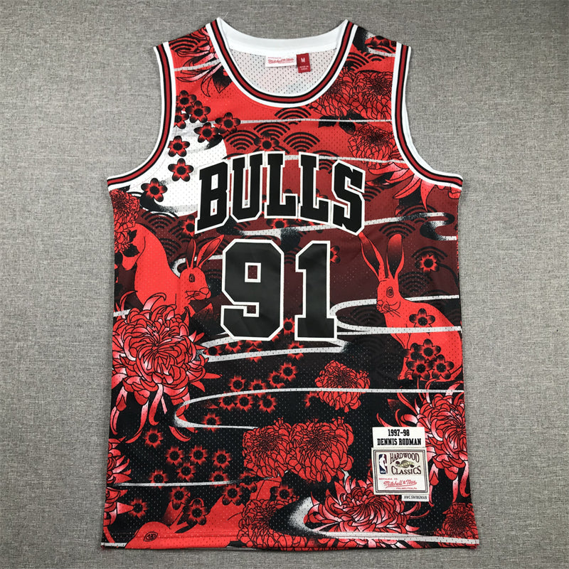 Dennis Rodman YOUTH KIDS Chicago Bulls Official NBA Graffiti Jersey product image 2, provided for visual reference and