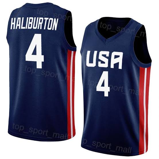 Tyrese Haliburton YOUTH KIDS USA Basketball Olympic Nike Jersey product image 1, provided for visual reference and product