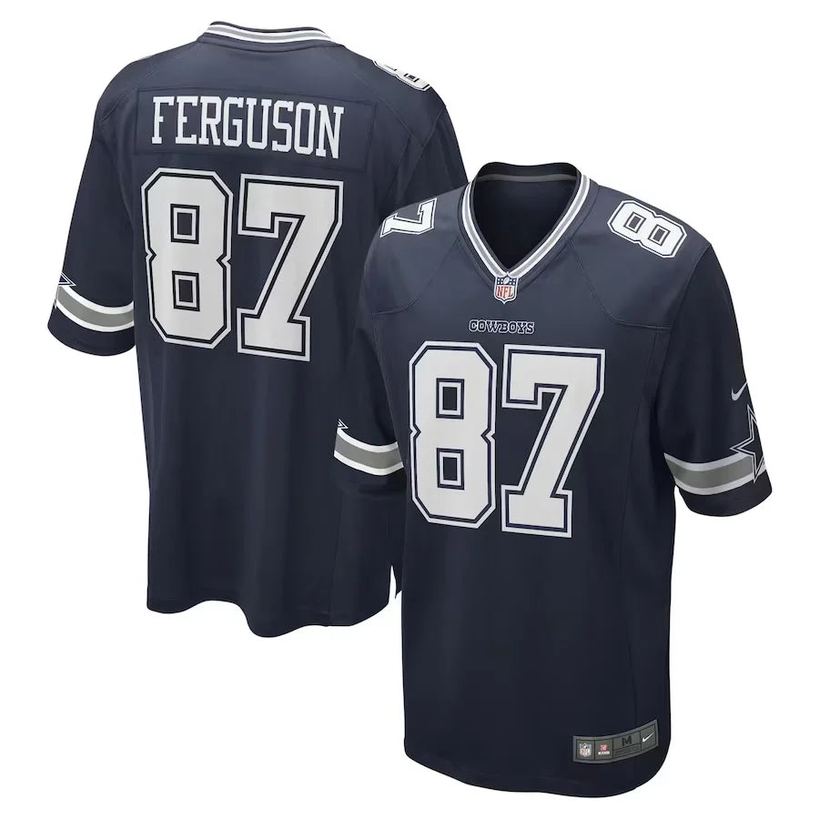 Jake Ferguson Dallas Cowboys Official NFL Nike Jersey blue product image 1, provided for visual reference and product detail