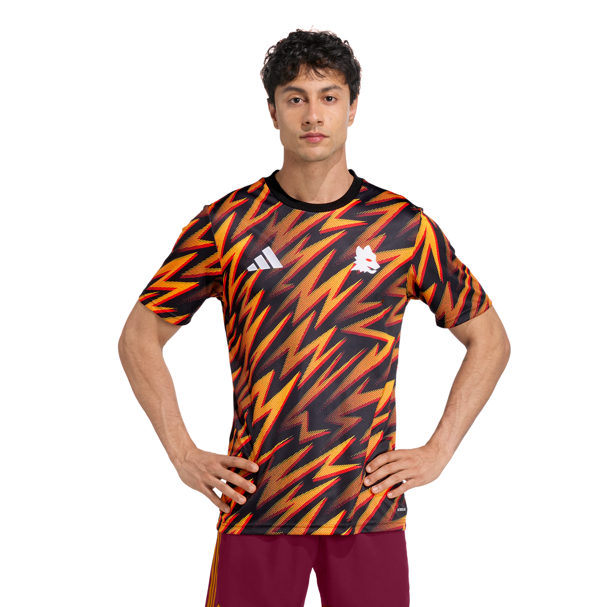 adidas AS Roma 25/26 Pre-Match Jersey product image 1, provided for visual reference and product detail review