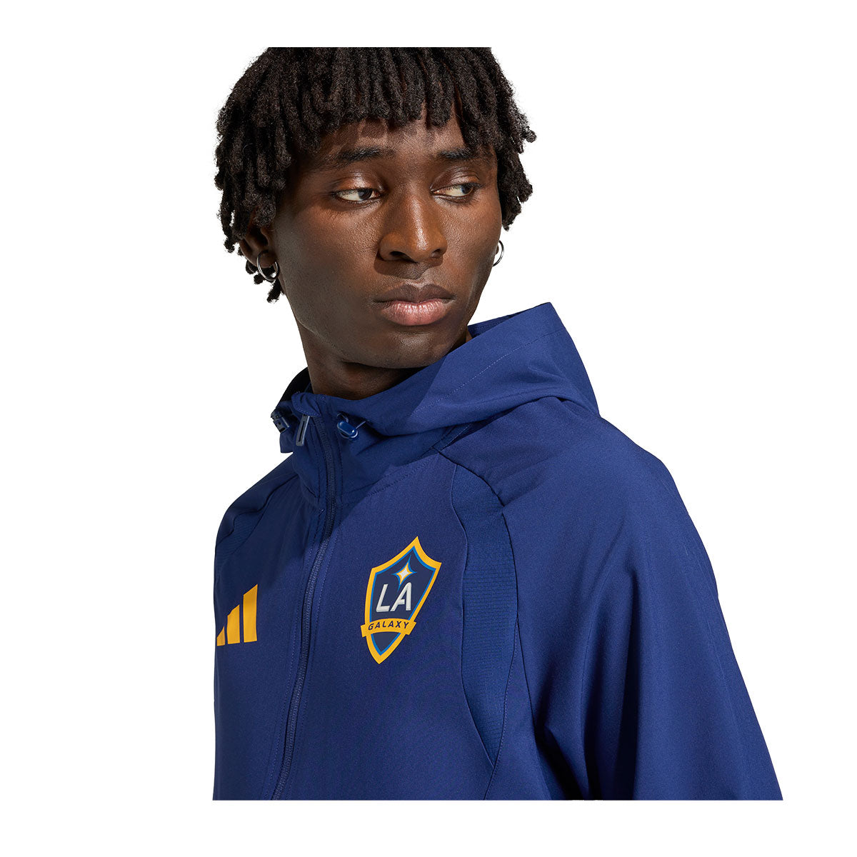 adidas LA Galaxy Tiro Travel Ful Zip Windbreaker product image 3, provided for visual reference and product detail review