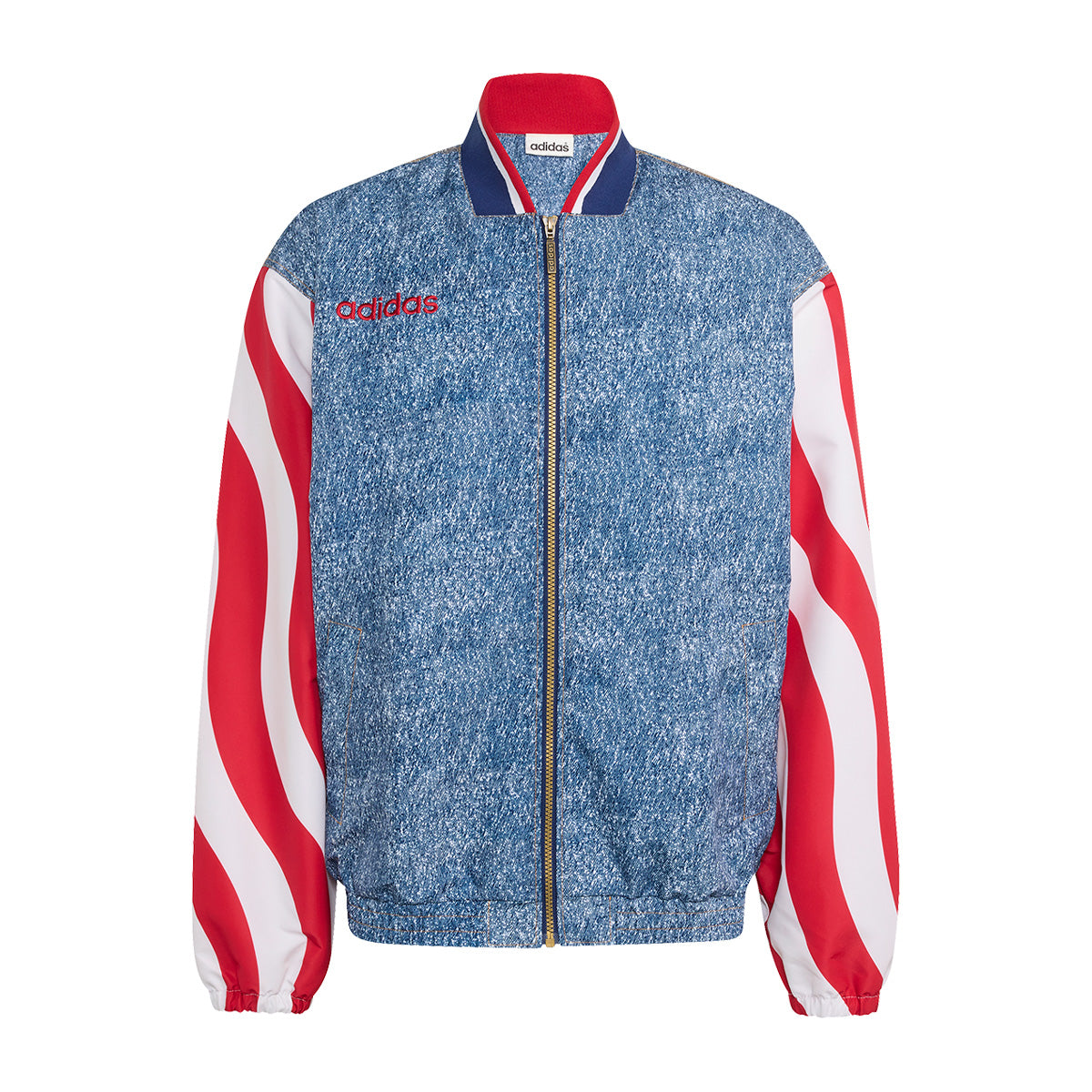 adidas USA Denim Graphic Track Jacket product image 3, provided for visual reference and product detail review