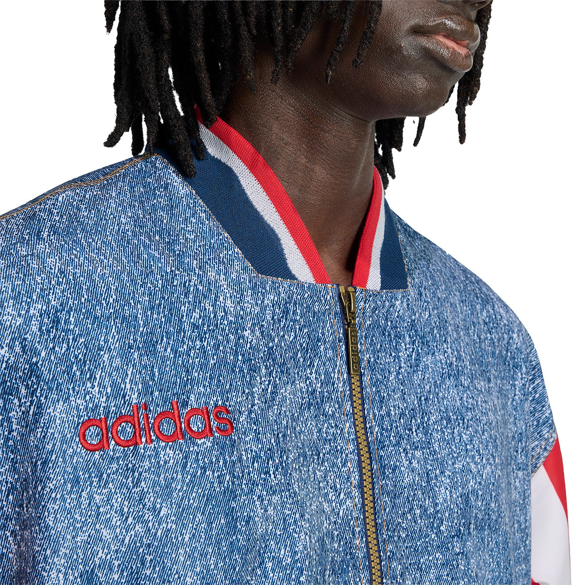 adidas USA Denim Graphic Track Jacket product image 4, provided for visual reference and product detail review