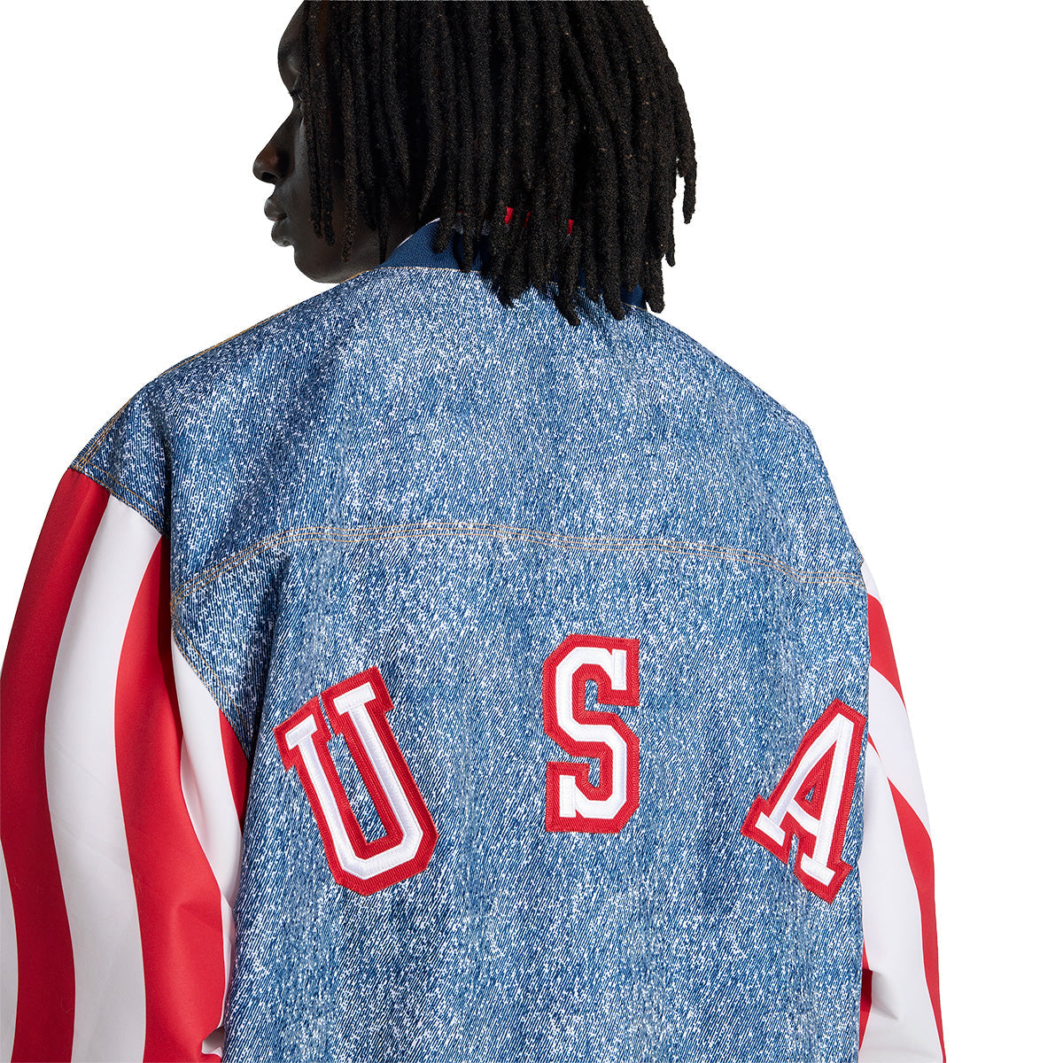 adidas USA Denim Graphic Track Jacket product image 5, provided for visual reference and product detail review