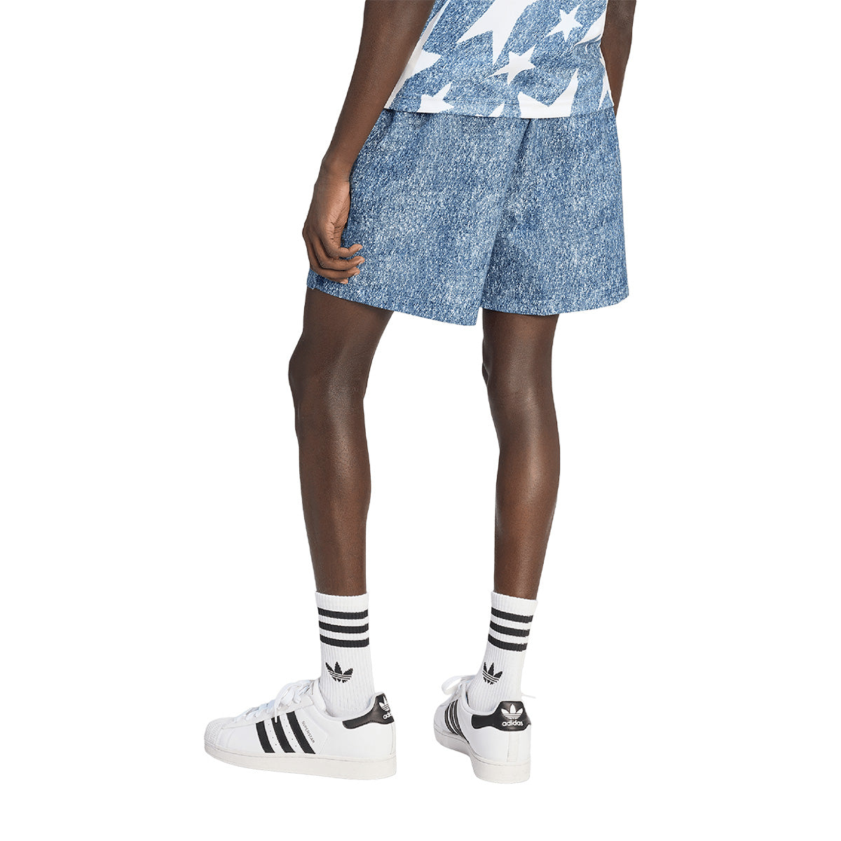 adidas Denim Graphic Shorts product image 2, provided for visual reference and product detail review