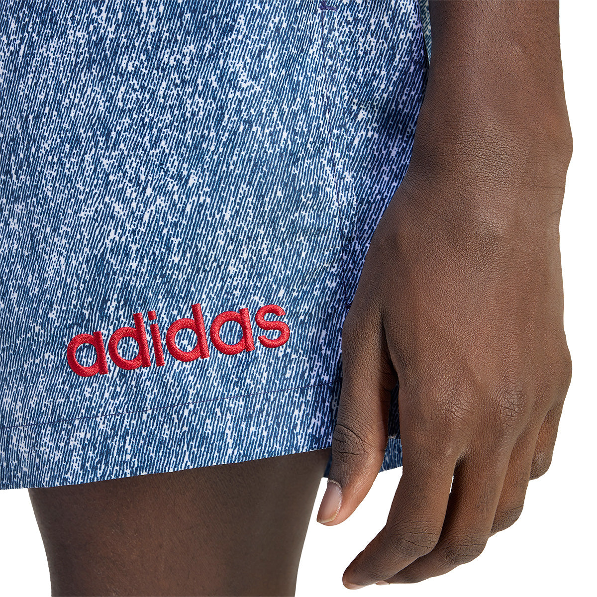 adidas Denim Graphic Shorts product image 4, provided for visual reference and product detail review