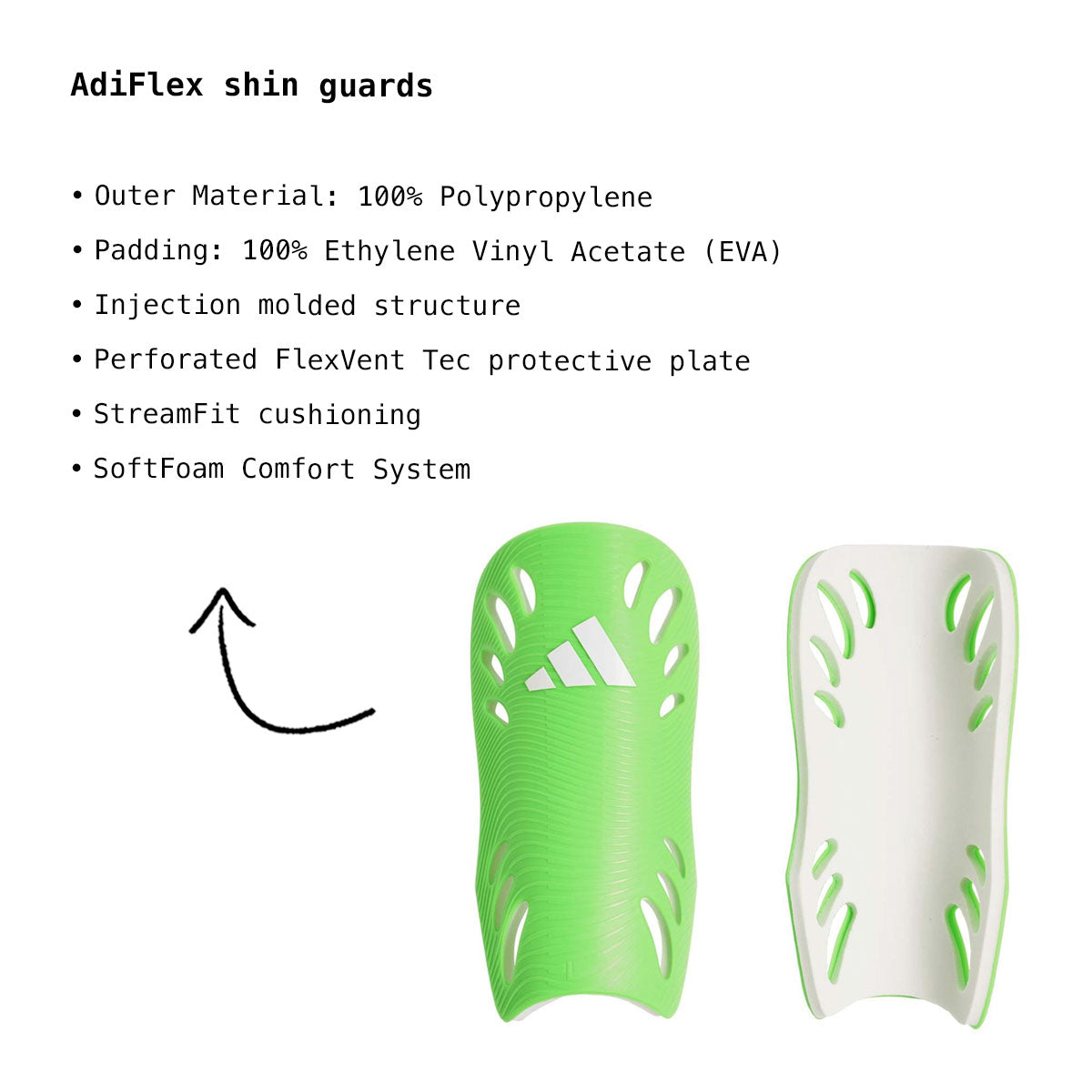 adidas ADIFLEX Shin Guards product image 6, provided for visual reference and product detail review