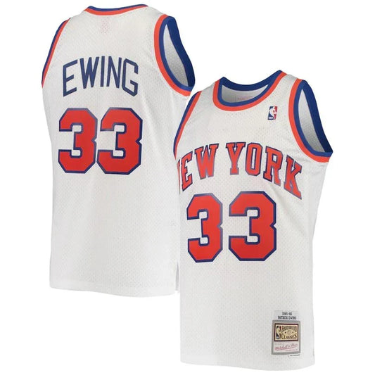 Patrick Ewing New York Knicks 1985/86 Hardwood Classics Jersey - White product image 1, provided for visual reference and