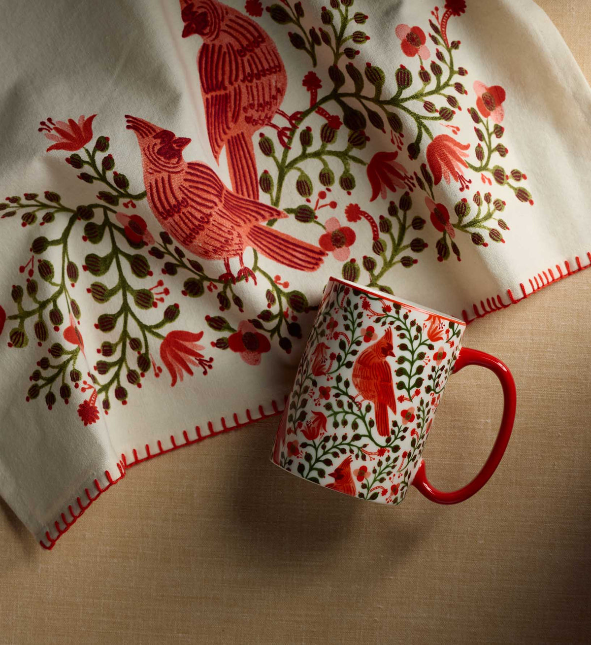 Holiday Porcelain Mug - Cardinals