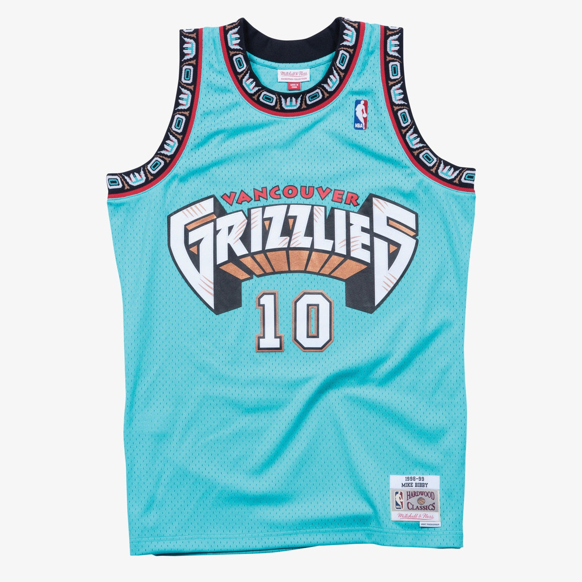 Mike Bibby Vancouver Grizzlies 1998-99 Turquoise Jersey Stitched product image 1, provided for visual reference and product