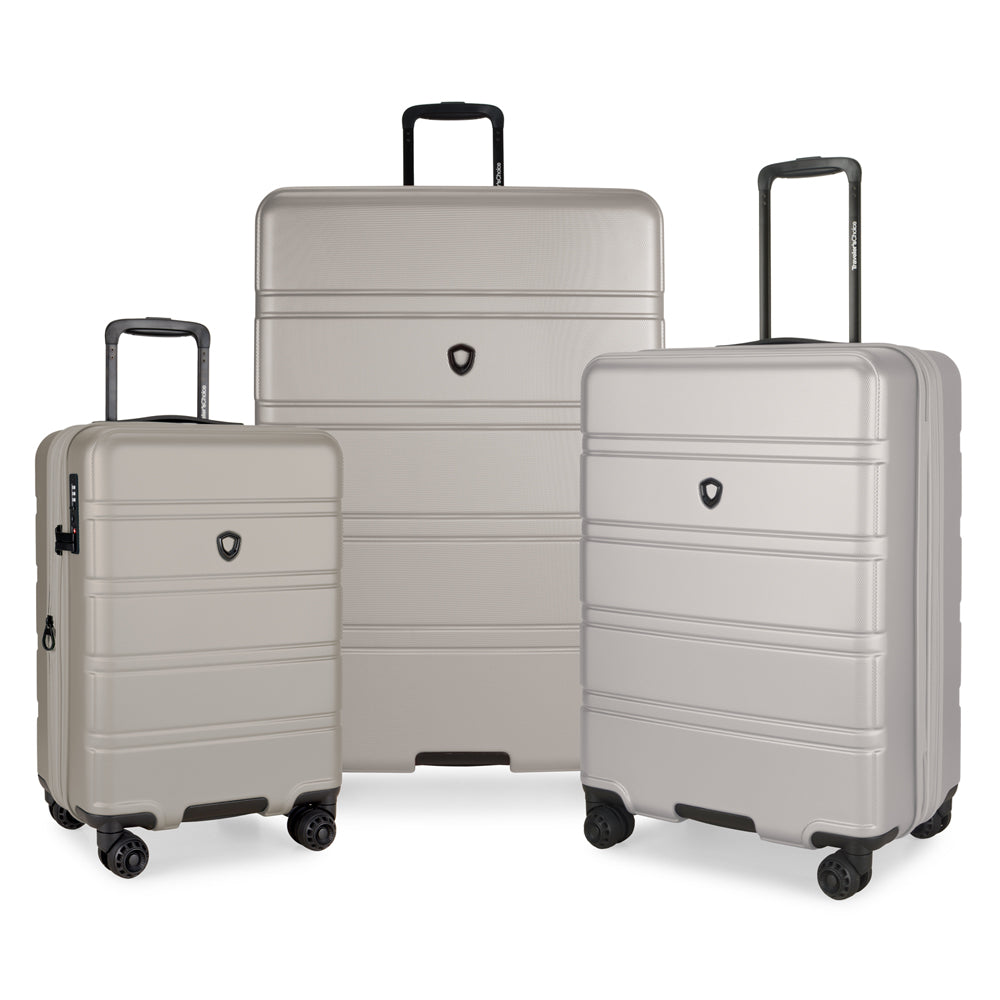 TRAVELER’S CHOICE TC09247 21" Cyclone Wheels Hard Case Spinner Luggage - Expandable, Anti-Theft Zipper, TSA Lock – Beige