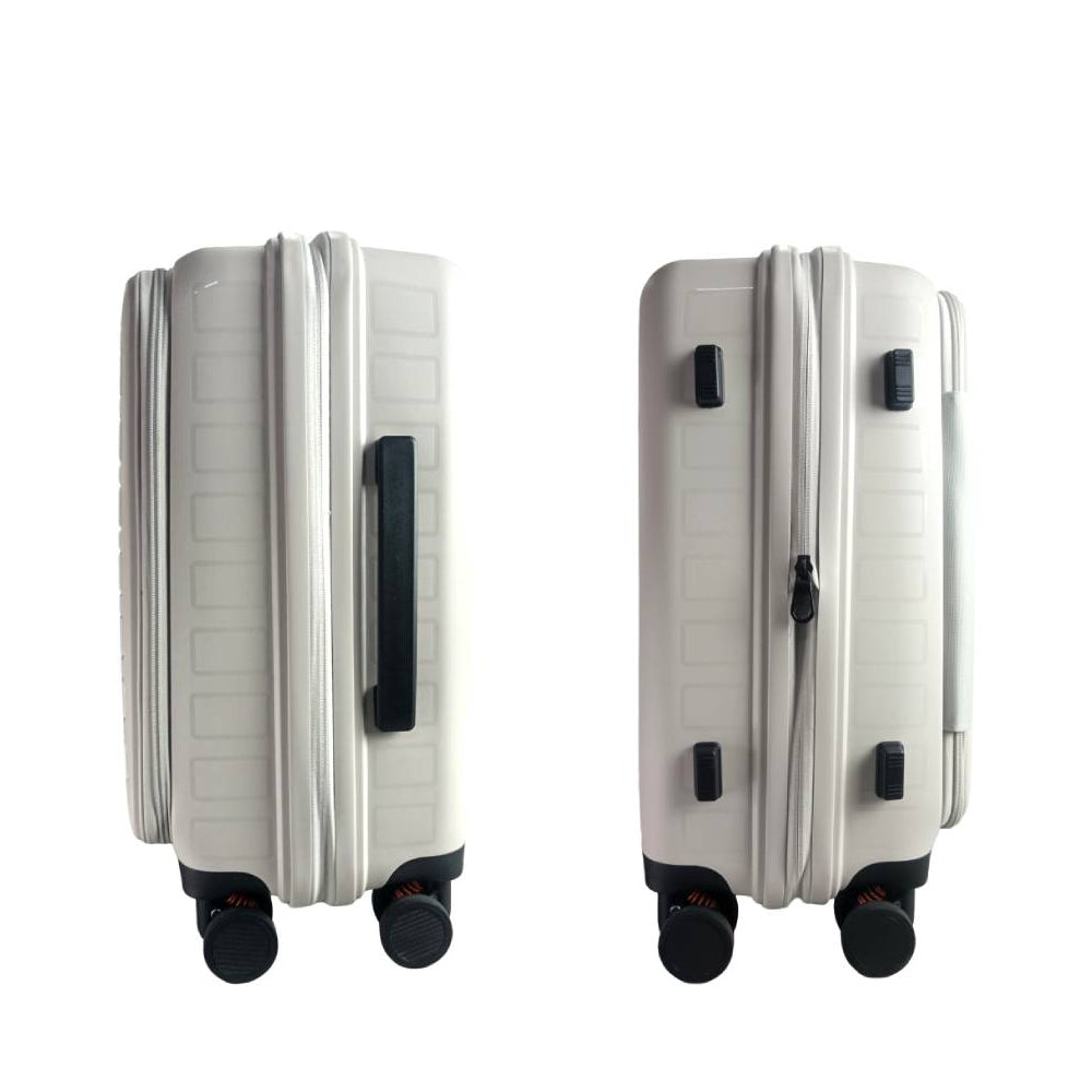 TRAVEL TIME TT-8037 28" Front Opening Hard Case Spinner Luggage - Expandable, Anti-theft Zipper, TSA Lock - Black