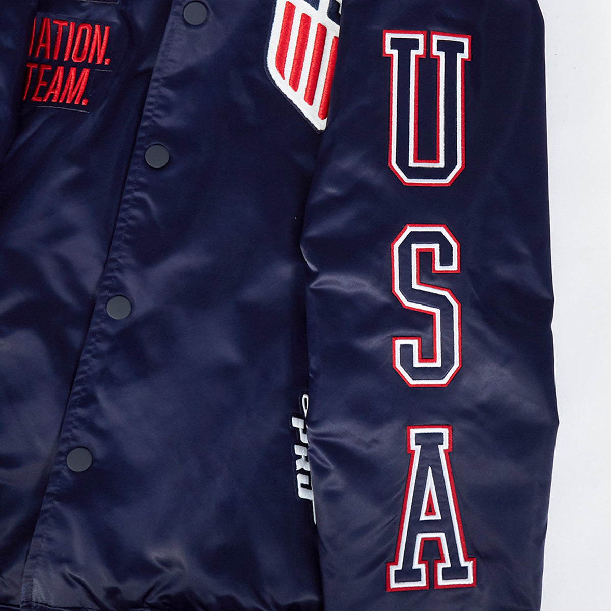 Pro Standard US Soccer Classic Rib Satin Jacket product image 6, provided for visual reference and product detail review