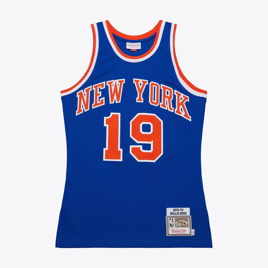 Willis Reed Knicks 1972-73 Blue Jersey Stitched product image 1, provided for visual reference and product detail review
