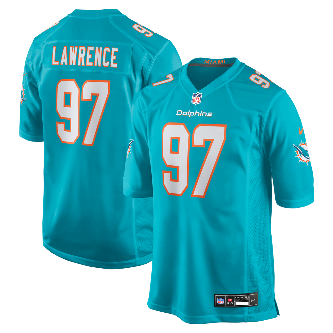 Miami Dolphins Rashard Lawrence Nike Aqua Game Jersey product image 1