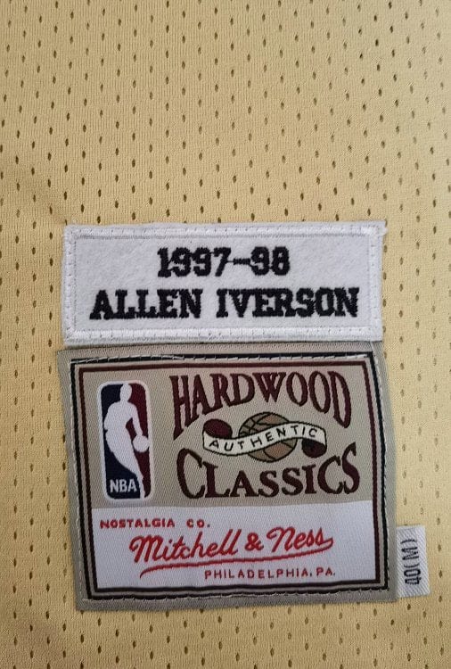 Allen Iverson Philadelphia 76ers 1997/98 Hardwood Classics Jersey - Gold product image 2, provided for visual reference and